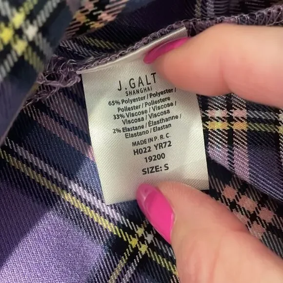 J Galt Plaid Mini Skirt Size S - Picture 6 of 7